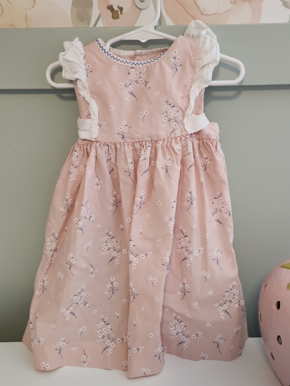 Sophie & Lucas 3t Smocked Pink Floral Ruffle Sleeve Dress